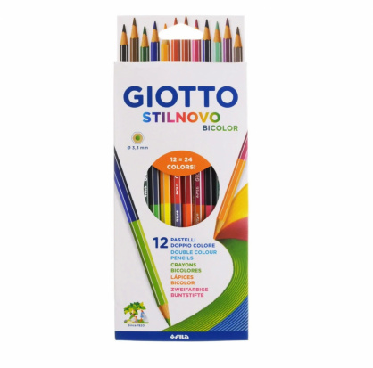 Набор цветных карандашей "Stilnovo Bicolor", 12 шт, 24 цв 